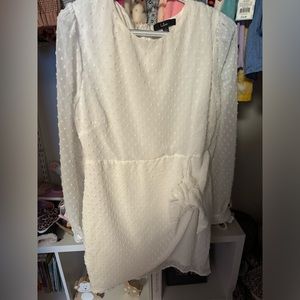 LuLu’s Polka Dot Long Sleeve Tie Front Mini Dress **WORN ONCE**